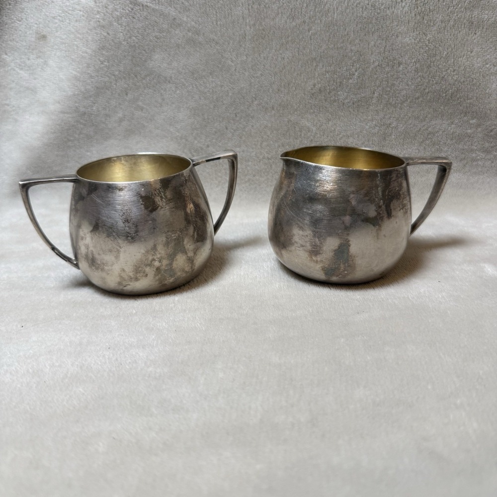 Vintage - Nobility Plate Quadruple Silver Plated, 2½" Creamer Sugar‎ Bowl Set